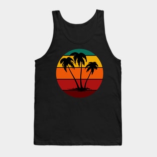 Sunset Palm Tree Retro Vintage Design Tank Top